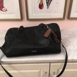 Coach black leather handbag